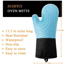 Disposable Flatware Flexible Long Pair Quilted Liner Oven Gloves With Silicone 1 Extra Mitts Kitchen Gardget