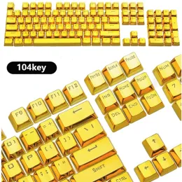 Accessoires Electroplated Metall Keycap Mechanische Tastatur 104 87key Cross Achse Persönlichkeit Durchscheinend Gold Silber Red Game Keycap