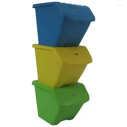 Storage Bags Gallon Stackable Recycle Bins 3 PC Set