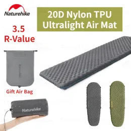 PADS Naturehike Ultralight TPU 3.5 RValue Camping Air Mat 휴대용 야외 하이킹 에어백과 함께 따뜻한 수분 방지 패드