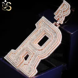 Lussuoso brillantezza 18k oro oro sublimazione gioielli hip hop hop bling bling lettera personalizzata ciondolo
