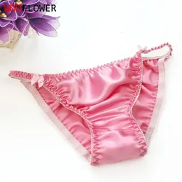 5pcs/lot Women Panties 100% Natural Silk Sexy Bikini Briefs Underwear Lingerie Everyday wear Intimates M/L/XL/XXL MS001 240401