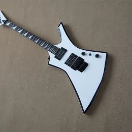 Guitar Factory Custom White Body E -Gitarre mit Rosenholz -Fingerboard, schwarze Hardware, die maßgeschneiderte Dienste anbietet