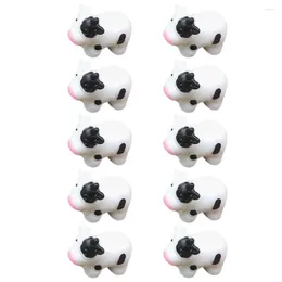 Garden Decorations 10 PCS Micro Landscape Ornament för Home Small Cow Miniature House Harts Bokhylla