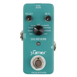 Kabel Digital Reverb Pedale leuchten digitales Hall mit 9 Halltypen Elektrisch Bassgitarrenpedal -Effekt Pedal Yuimer