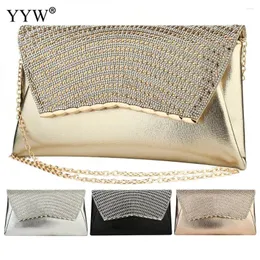 Bolsas de noite bolsa de bolsa de saco de bolsa elegante e envelope feminina garotas de ouro garotas de festa de casamento de carteira brilhante Bolso mujer