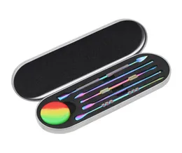 Dry Herb Smoking Accessories Nail Pipes Tobacco Stainless Steel Rainbow Wax Dab Dabber Tool Bag Set Kit Oil Rig8337338