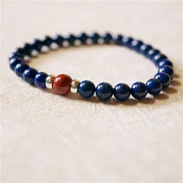 Instagram koreansk stil lapis lazuli crystal single loop fashionabla män och kvinnors röda agatarmband smycken