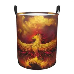 Borse per lavanderia Basket sporco Fiery Phoenix Abbigliamento pieghevole Organizzatore impermeabile