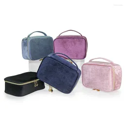 Cosmetic Bags Women's Flannel Velvet Storage Bag Lazy Convenient Portable Fashion Brush