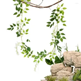 Flores decorativas Willow Vine Vine Artificial Flower Rattan Plant Simulation Decoration Decoração de arte artesanal multiuso para o casamento do jardim da varanda