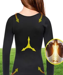 Treinador de cintura feminino Camisa de neoprene sauna terno de pêlo suor Jaqueta de moda de moda zíper de manga longa reduzindo modeladores Mulher 23341877