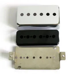 Cables Handmade P90 Humbucker Size Nickel Silver Cover Guitar Pickup Kits With Single Coil Bobbin And Nickel Baseplate