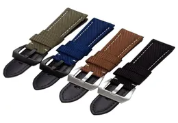 전체 Fit Panerai 시계 44mm Pam Watch Strap 22 24 26mm 방수 Nylon 가죽 시계 밴드와 Buckle6626852