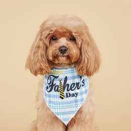 Dog Apparel Bandana macia com lenço de triângulo de malha xadrez para filhote de cachorro pequeno para os pais de cães médios para cães