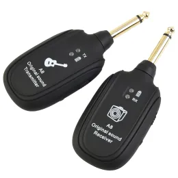 Kabel UHF Gitarre drahtloses System Senderempfänger integriert wiederaufladbare Batterie 30m Reichweite für E -Gitarren -Bass Micro USB