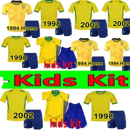 Brasil Retro Kid Soccer Trikots Ronaldo 1957 85 88 91 93 94 98 00 02 04 Ronaldinho Kaka R. Carlos Camisa de Futebol Brazils Fußballtrivaldo Klassiker Vintage Trikot