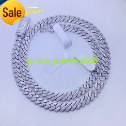 hot sell drop shipping iced out cuban link vvs diamond hip hop 8mm 10mm moissanite cuban chain