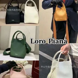 Loro Lychee Mönstrad Cowhide Bucket Bag LP Ny läder en axel crossbody väska piana handhållen kålkorg väska