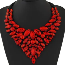 2020 Big Women Collier Femme Ожерелья подвеска Blue Red Yellow Rose Заявление Bijoux New Crystal Jewelry Choker Maxi Boho Vintage 5218112