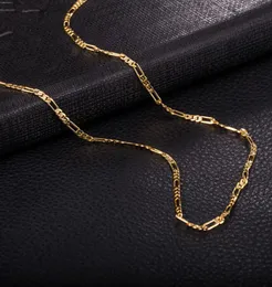 Selling Necklace Mens Figaro Chain 2MM 470MM Necklaces Chains 18k Yellow GoldRose Gold Plated Worldwide Fashion Jewerly Cahin5818192