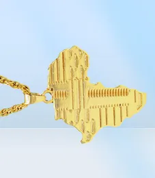 Uodesign Brand Hiphop Africa Necklace Gold Color Pendantチェーンアフリカンマップギフト