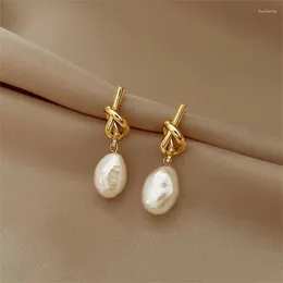 Stud Earrings 2024 Vintage Punk Baroque Pearl For Women Irregular Knotted Imitation Earring Jewelry Gifts Wholesale