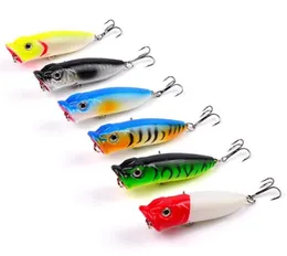 Новый спасательный рисунок ABS Plastic Artificial Popper Приманка 7 см 11 36G Top Water Freshwater Poper Bait229C3274729