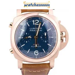 Luxury Men Automatic Movement Watch Zf Yachts Challenge PAM1020 Rose Gold Blue 44mm Watch PAM01020