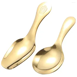 أكواب 2 PCS Ice Cream Scoop Mini Spoon Spoon Child Child Stainless Steel