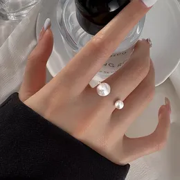 925 Sterling Silver Brished Ball Open Ring 2024新しい爆発気質シンプルなニッチな人差し指のリング女性。