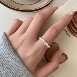 925 Sterling Silber Broken Silber Pearl Ring Nische Design Index Finger Ring weiblicher Luxus hoher Sinnesring