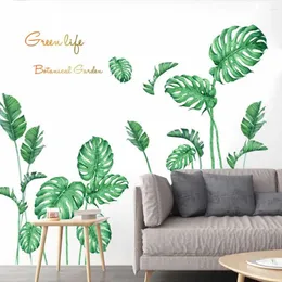Naklejki ścienne Kakuder Duże zielona roślinność naklejka na plażę DIY liście nowoczesne dzieła sztuki mural adesivo de parede