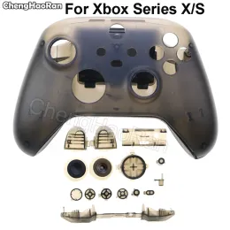 Gamepads Chenghaoran شفاف أسود لسلسلة Xbox S X Controller Front Housing Shell Case Cover LB RB Pumper DPAD BUNTER