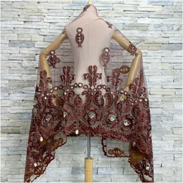Африканский сетевый шарф хиджаба для мусульманских женщин Африканский африканский дубайский ислам вышивал вышивание 240402