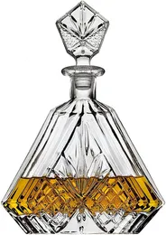 Crystal Glass Whisky Decanter för Liquor Scotch Bourbon eller Wine Leadfree 240415