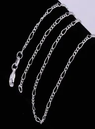 S Fine 925 Sterling Silver Necklace 2mm 1630quot Classic Curb Chain Link Italy Man Woman Necklace 15pcslot7099497