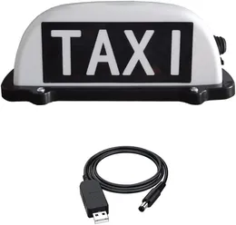 Luce di segno di taxi con quadrato, tetto dell'auto, luci di taxi ricaricabili, illuminazione taxi impermeabile con magnetica