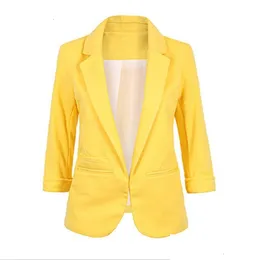 Frauenanzüge Blazer Open vorne gekerbter Blazer Herbst Frauen formelle Jacken Büroarbeit Schleiche Fit White Ladies 11 Farben Größe SXXL C DHSRZ