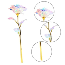 Decorative Flowers 10 Pieces Exquisite Crafted Artificial Flower DIY Home Party Decor Reflective Shiny Appearance Valentines Day Gift