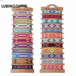 Outras pulseiras boho 12pcs/set bordado multicolor string string manual Bracelete de amizade Mulheres por atacado novas jóias artesanais presentes