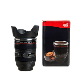 Creative Camera Lens kaffemugg 400 ml rostfritt stål termiska isoleringstumlar 8.3*16,6 cm kaffekoppar