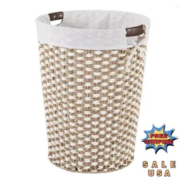 Laundry Bags Portable Braided Seagrass Hamper Storage & Organization Durable