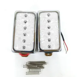 Cables A Set of 2 White Pearl Electric Guitar Single Coil Bridge&neck Pickups Lp Humbucker Pickup 50 52