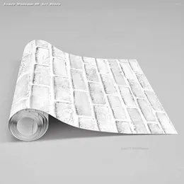 Wallpapers White Gray Brick Wallpaper Grey Self-Adhesive Paper Home Decoration Peel And Stick Backsplash Wall Panel Door Decor Papel Tapiz