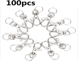 100pcslot Swivel Lobster Clasp Clips Key Hook Keychain Split Key Ring Findings Clasps for Keychains Making H09158379853