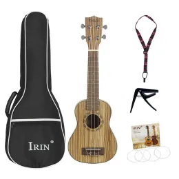 Cables 21/24/26inch Travel Ukulele Zebra Wood Tenor Thin Body Hawaii Guitar Musical Instrument for Ukulele Starter Kids