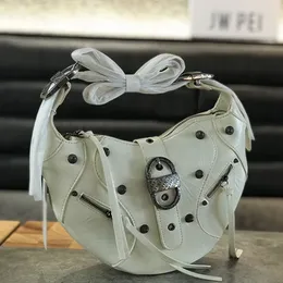 Borsa corna per mucca ascargia ascellata a bordo trampolino a forma di cuore a forma di spalla in pelle di mucca vera pelle con cerniera hobo con cerniera aperta borsetta di alta qualità