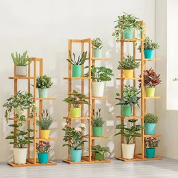 Bambu 5/6 Planta Stand Rack Múltiplo de vaso de flores Plantador interno de plantador externo Planter de prateleiras para pátio 240415