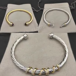 مجوهرات سوار David Designer للنساء عالي الجودة سوار Mens Station Station Cable Collection Bracelets Cable Design Simple Design